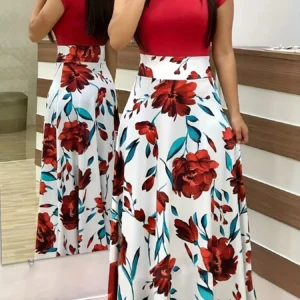 Robe à manches courtes de style européen et américain pour femme