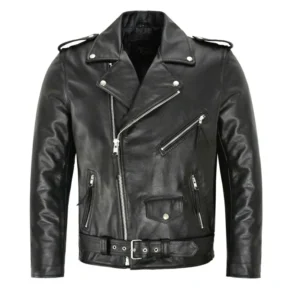 Veste de moto en cuir pour hommes