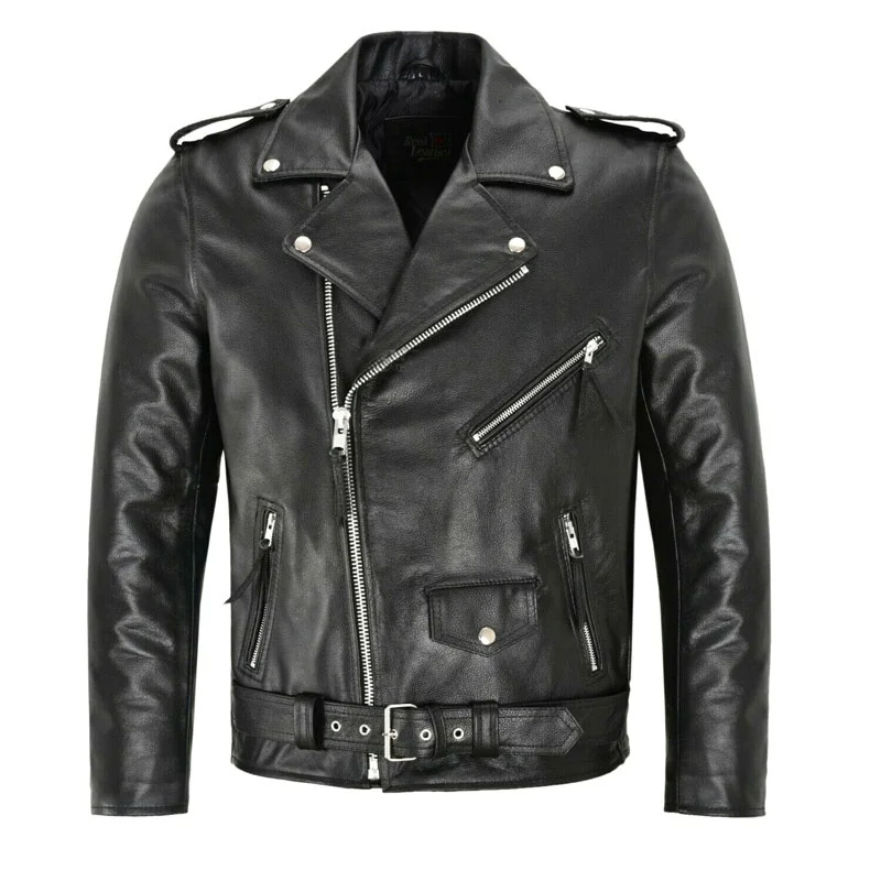Veste de moto en cuir pour hommes