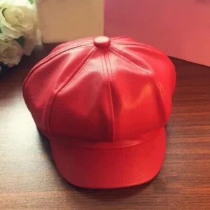 Béret en cuir pour femmes