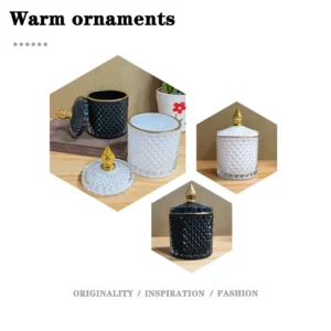 Bocal de rangement en verre de luxe artistique