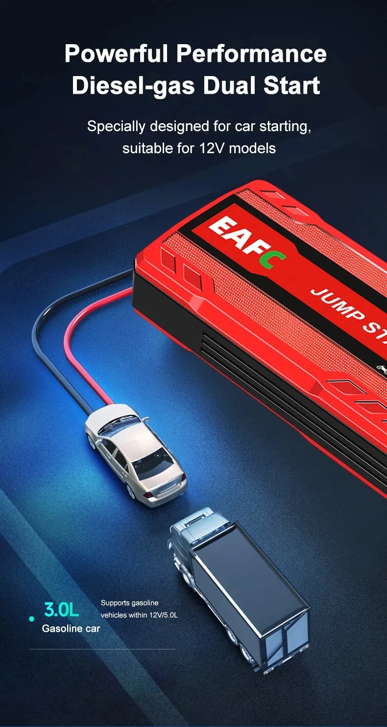 EAFC 600A- démarreur de voiture - Booster d'urgence Portable 12V