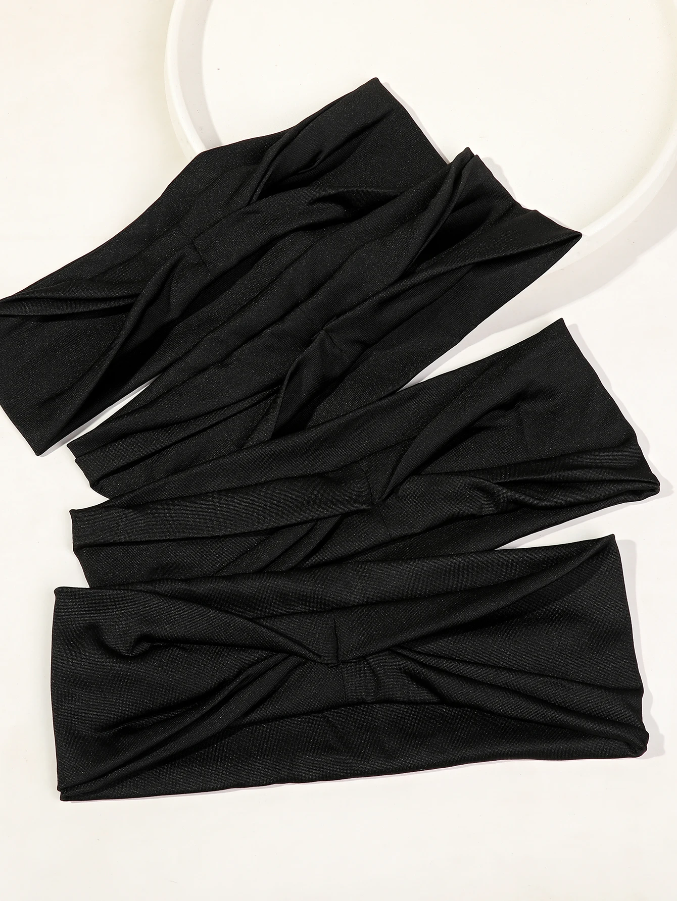 Bandeaux 4 pièces noir torsion noué – Image 2