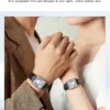 Couple montres luxe carré 30M étanche sport