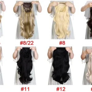 24 pouces synthétique longue tête ondulée attachée