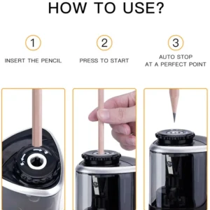 Taille-crayon électrique à hélice en acier