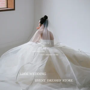 LISM-Robe de mariée A Line sans bretelles, élégante