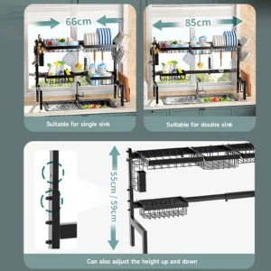 Égouttoir à vaisselle sur l'évier avec 4 paniers