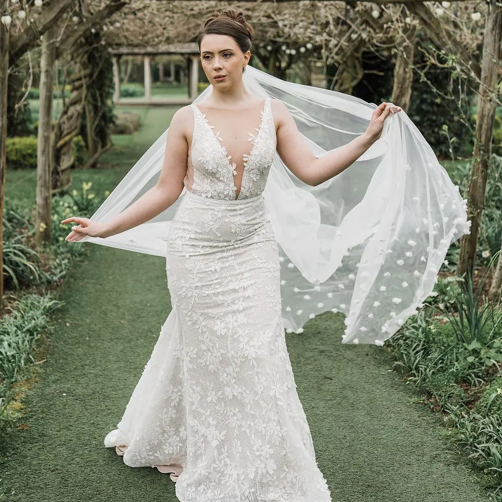 Voile de Patients V20s à un Niveau avec Fleurs en Tissu