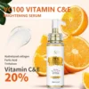Sérum concentré éclaircissant à la vitamine C & E, réduit les taches foncées