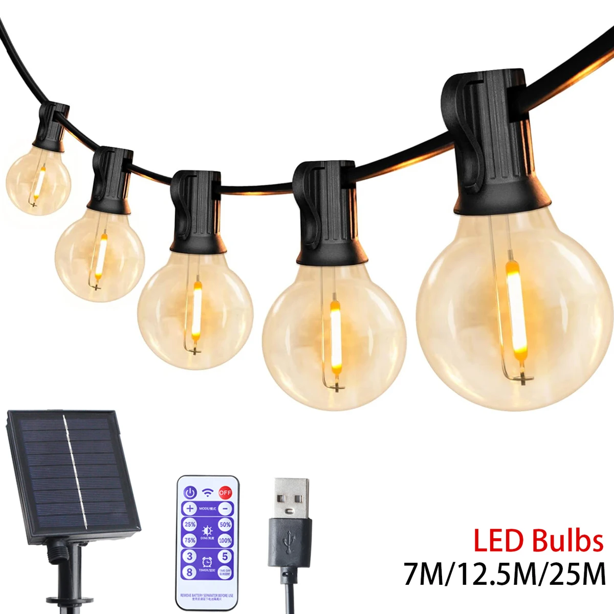 7-25M feston solaire G40 décor guirlande lampe – Image 3