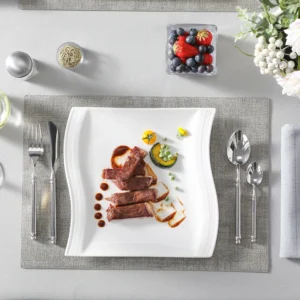 6/12 pièces flore 10.25 "porcelaine blanche