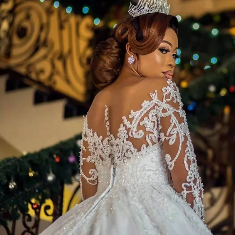 Robe de Mariée à Manches sulfen Dentelle – Image 2