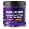 NAD + Biotine Collagène Peptide Gummies probiotiques 60 Pièces Complément Nutritionnel