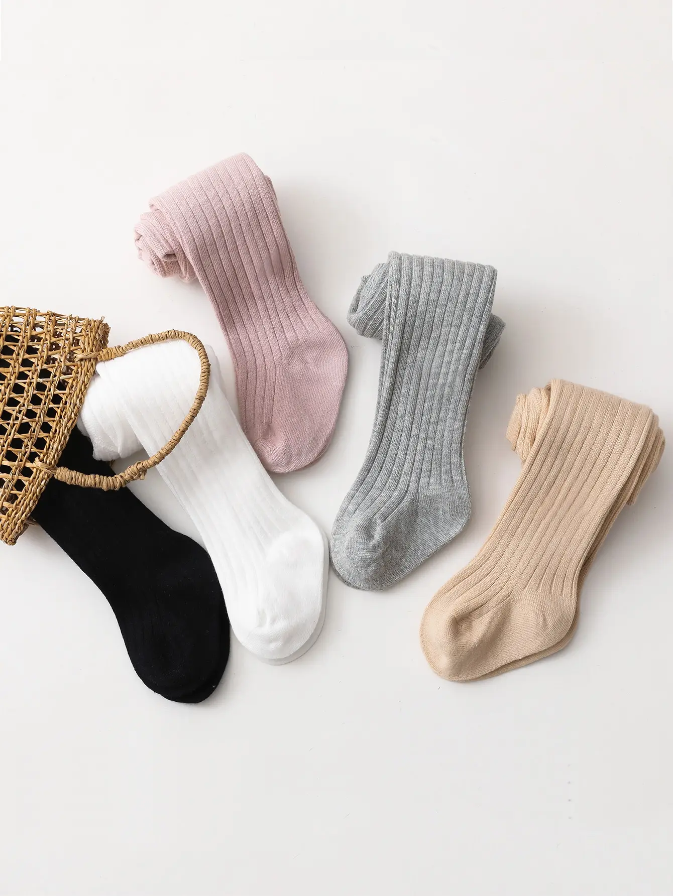 5 paires de collants solides