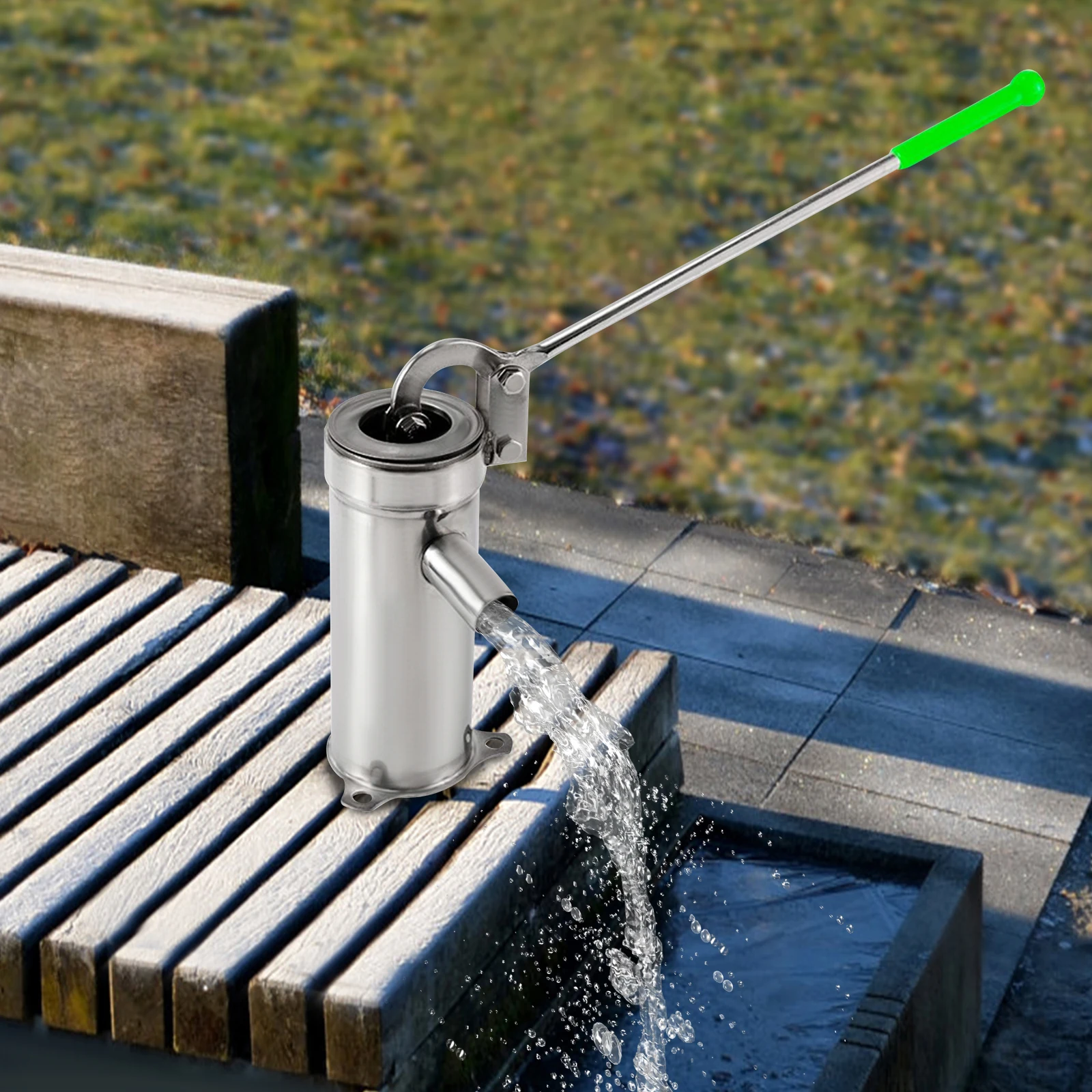 Pompe à eau de puits manuelle en acier inoxydable, pompe à pression pour travaux industriels, jardin, cour, ferme, maison, 32mm